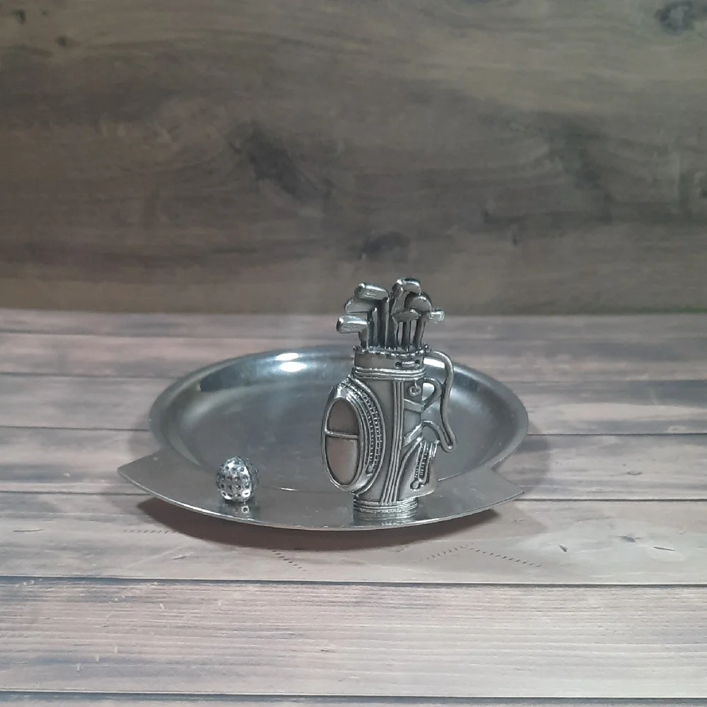 Silver Golf Themed Coin Tray - Picture 4 of 5